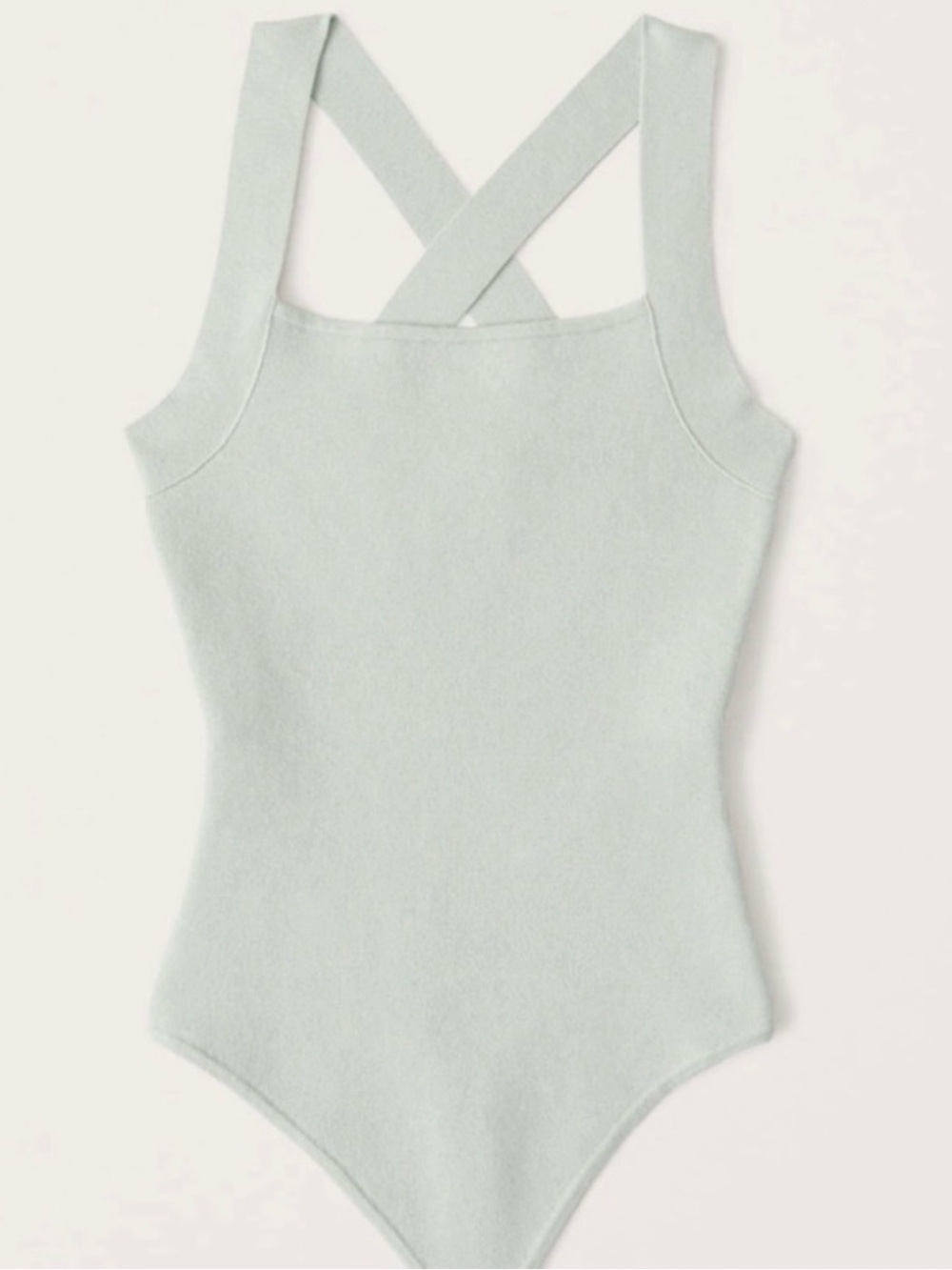 Abercrombie Knit Halter Crossbody Bodysuit Mint Green Sz S 💚✨